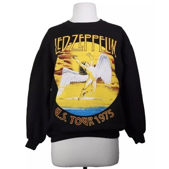 Jennifer Moore Size Small Black Led Zeppelin Graphic Pullover Sweatshirt Vintage - Picture 1 of 8